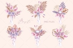 Watercolor Boho Bridal Bouquets clipart, PNG Product Image 2