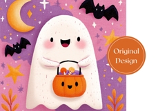 Cartoon Halloween Tumbler, Kawaii Halloween Ghost Tumbler Product Image 3