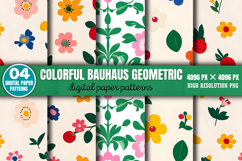 Colorful Bauhaus Geometric Digital Paper Background Bundle P Product Image 4