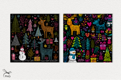 Christmas forest digital paper, background clipart Product Image 3