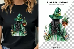 Plant Witch PNG Digital Print for Dark Academia Crafting Product Image 1