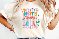 Colorful Merry Christmas Sublimation, ChristmasPng Product Image 3
