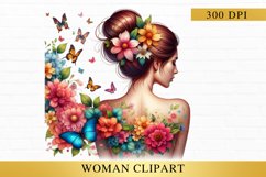 fashion butterfly woman clipart, butterfly woman Product Image 1