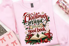 Christmas Magic Starts with a Good Book PNG, Christmas Books Product Image 4