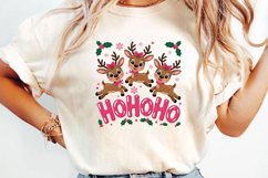 Cute Reindeer Ho Ho Ho Christmas Sublimation, Christmas Png Product Image 3