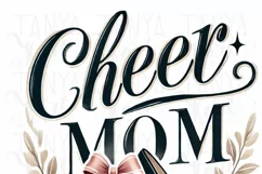 Cheer Mom PNG, Coquette Bow Cheer Mom Shirt Design Product Image 3