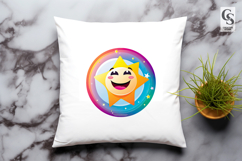 Cute Smiling Star Clipart Sublimation PNG Product Image 3