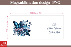 Orchid Blue Butterfly Mug sublimation Spring mug wrap Product Image 2