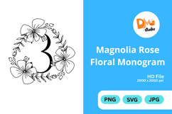 Magnolia Rose Floral Monogram Product Image 1