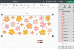 Retro Flowers Wrap For Libbey Can Glass| Groovy Daisy SVG Product Image 2