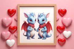 Watercolor Valentine's Day Dragon Clipart, Dragon Watercolor Product Image 8