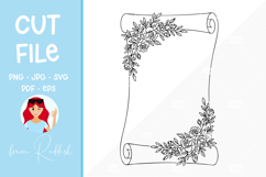 Floral letter Line Art Cut File Product Image 1