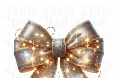 Christmas Lights Coquette Bow, Holiday PNG Design, Christmas Product Image 2