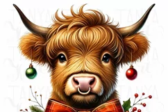 Howdy Highland Cow with Red Christmas Coquette Design Product Image 3