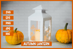 Autumn lantern SVG I Fall candle Paper cut SVG Product Image 2