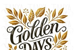 Golden Days Fall Design, Sublimation Tshirt Digital Print Product Image 2