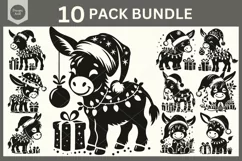 Christmas Donkey SVG, Festive Donkey SVG Cut File, Holidays Product Image 2