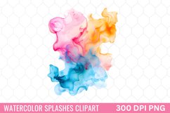 Watercolor Splashes Background Clipart Product Image 1