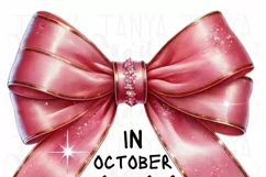 In Ocrober We Wear Pink, Breast Cancer Awareness Pink Ribbon Product Image 3