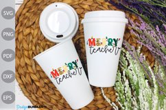 Merry Teacher SVG Cut Files / Teacher Christmas SVG Design Product Image 3