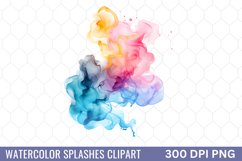 Watercolor Splashes Background Clipart Product Image 1