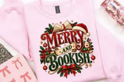 Merry and Bookish Christmas Book Lover Design, Cozy Holiday Product Image 1