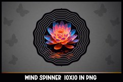 Rainbow Water Lilly Flower Wind Spinner Sublimation Product Image 1