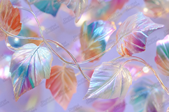Holographic Metallic Leaves Background for Craft Design Product Image 1