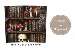 Black Cat Tumbler Wrap Design, Skull Tumbler Sublimation PNG Product Image 3