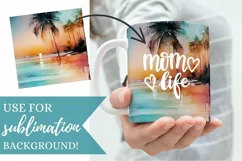 Tropical Beach Scenes Watercolor Paper Sunrise Night sky Product Image 2