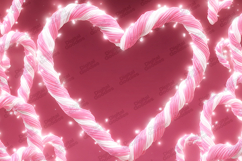 Pink Candy Cane Heart Background for Holiday Crafts Product Image 1