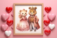 Cute Bear Love Couple Valentine Clipart, Valentines Clipart Product Image 3