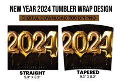Happy New year 2024 Tumbler Wrap Design Product Image 3