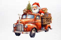 Christmas Truck Sublimation Clipart PNG Product Image 3