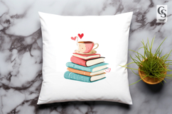 Coffee Cup Book Stack Clipart Sublimation PNG Product Image 3