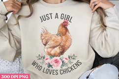 Just A Girl Who Loves Chickens PNG, Beauty Farm Sublimation Product Image 1