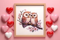 Chibi Owl Valentines Day Clipart and Stickers, Valentines PN Product Image 3