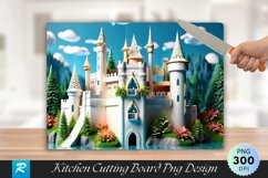 3D Castle Cutting Board Sublimation Design Product Image 1