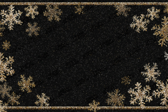Gold Glitter Snowflake Frame Background for Holiday Crafts Product Image 1