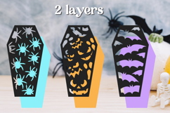 Halloween coffin layered bookmarks, Laser cut decor Product Image 2