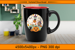 Cute Christmas Ghost Cat and Pumpkin House PNG Product Image 3