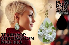 3D Flower Sparkle Teardrop Earring Glossy Summer Product Image 1