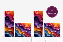 Liquid Waves Tumbler Designs, Colorful Tumbler Sublimation Product Image 3
