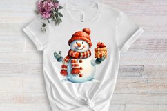 Funny Snowman Sublimation Clipart, watercolor Clipart Product Image 3