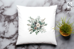 Winter Greenery Floral Watercolor Clipart PNG Product Image 3