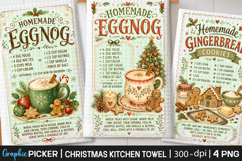 Christmas Kitchen Towel PNG, Christmas cocktail Recipe PNG Product Image 3