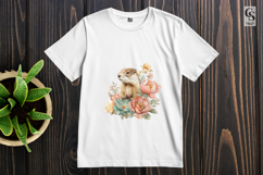Watercolor Prairie Dog With Flowers Clipart Sublimation PNG Product Image 2