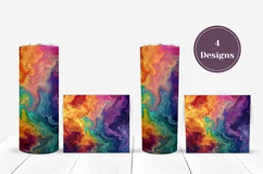 Neon Tumbler Sublimation, Fluid Art Tumbler Wrap Design Product Image 3