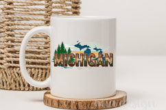 Michigan State PNG, Vintage Great Lakes Sublimation Design Product Image 3
