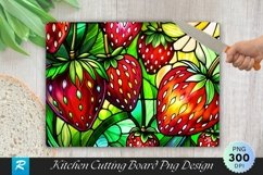 Stained Glass Strawberry Cutting Board Sublimation Design Product Image 1